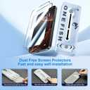 3 x OneFish Full Edge Coverage Tempered Glass Screen Protector for IPhone 15 Pro 6.1 inch, 2 Pack Edge Reinforcement, Self-Aligning Installation, Case Friendly HD Screen Protectors