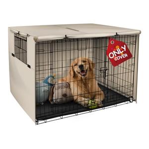 Explore Land 30 inches Dog Crate Cover Heavy Duty Polyester Pet Kennel Sunshade Universal Fit for Wire Cage (Light Tan)