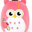 Our Honor Plush Soft Owl Stuffed Animal with Pink Body and Ears, Black Graduation Cap, Fringe and Diploma, Cute Pillow Toy Graduation Gift for Her, Kids