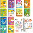 BenLouis 24 Pcs Bible Verses Mini Coloring Books Kids Christian Party Favors Small Activity Books Bulk for Kids Sunday School Religious Church Goodie Bags Stuffers Return Gifts Classroom Travel