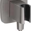 hansgrohe Handheld Shower Wall Outlet 1/2-inch Thread Connection in Brushed Black Chrome, 26887341