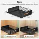 Pull out Cabinet Organizer,Heavy Duty Slide out Pantry Shelves Drawer Storage with Adhesive Nano Film,Sliding Mesh Cabinet Basket with Handle for Kitchen, Bathroom, Home, 15.8"W X 21"D X6.2"H,Black