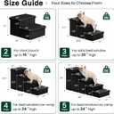 Love's cabin Dog Stairs for Small Medium or Large Dogs with Storage and Adjustable Steps, Foldable Cat Steps for Bed or Couch, 4-Step Black Folding Ramp with Zip up to 200 lbs, Black