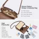 Straw Crossbody Purses Bags for Women, Summer Leather Shoulder Bag