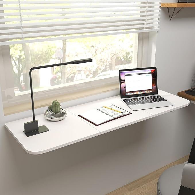 Laundry Folding Table, Wall Mounted Folding Table, 47.2x15.7 in, Laundry Fold Down Table Wall Mounted Desk for Balcony Office Kitchen Home