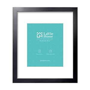 LaVie Home 16x20 Picture Frame Black Poster Frame,Display Pictures 11x14 with Mat or 16x20 Without Mat, Stable and Sturdy Frame and Polished Plexiglass, Horizontal and Vertical Format of The Walls