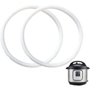 2 Pack Sealing Ring for Instant Pot 6 & 5 Qt - 3rd-Gen Upgraded Instant Pot Sealing Ring, Food-grade Silicone Accessories for InstantPot, Replacement Parts for InstantPot 6 & 5 Qt, BPA-Free, Clear