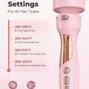 Farery Thermal Brush Set 3 in 1, Ceramic Curling Wand & Hot Brush with 9 Temperatures. 3 Interchangeable Travel Curling Irons for Short, Medium & Long Hair (1.25'', 1.5'' & 1.75'' Barrels)