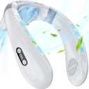 Neck Fan Portable Air Conditioners Personal Fans with Cooling Plate Ergonomic Fan Type-C Rechargeable 5200mAh 360 Airflow Wearable LED Screen 3 Speeds 3 Cooling Setting Gifts