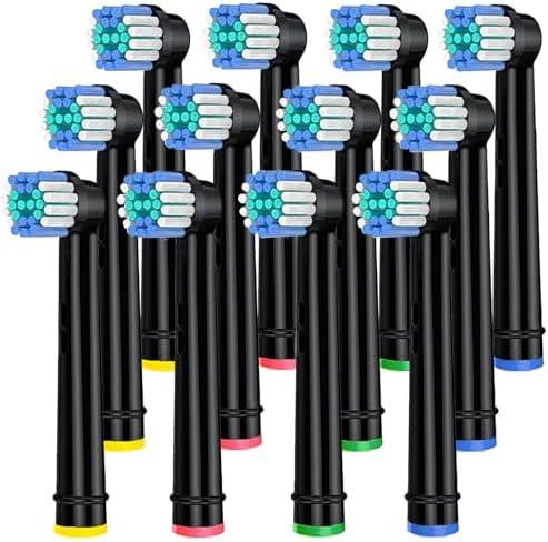 ARTCESAR Replacement Heads for Oral B,12 Pack Soft Electric Toothbrush Heads,Deep and Precise Cleaning for Oral B Braun Pro1000/1500/7500/3000/7000/8000/500 and More(Black)