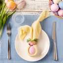 WILLBOND 6 Pcs Straw Bunny Easter Spring Napkin Rings Purple Green and Pink Easter Eggs Napkin Ring Holder Rattan Farmhouse Tissue Rings for Table Decor Dinner Party Settings