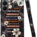 Case for Samsung Galaxy S26,Camera Protection Soft Glossy Phone Case - Book Flowers Retro
