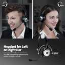 TECKNET Wireless Headset for Work, 40Hrs Worktime AI Noise Cancelling Computer Headphones with Charging Base, Bluetooth Headset with Mic & USB Dongle for PC/Laptop/Call Center