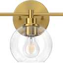 VONLUCE Bathroom Light Fixtures, 3Light Bathroom Vanity Light with Globe Glass Shades E26 Sockets, Vanity Lights Over Mirror for Bedroom Hallway Living Room, Gold Finish