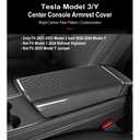 StarYtbl Tesla Model 3 / Y Arm Rest Cover & Center Console Cover, Compatible with 2017-2023 Model 3 and 2020-2024 Model Y, ABS Material Scratch Resistant (Gloss Carbon Fiber Pattern)