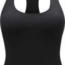 YEOREO CoreFlex Racerback Workout Tank Tops for Women U Neck Padded Camisole Tops Sleeveless Gym Yoga Shirts, Large
