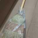 Corn Broom with Wood Handle Heavy Duty Indoor Outdoor Broom (1 1/4 Inch Handle)