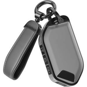 for Kia Key Fob Cover Accessories- Matte TPU Key Fob Cover with Leather Keychain for TellurideCarnival,K5 gt lineK5ForteK4SorentoSportage and More.