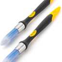 Bates- Trim Paint Brush Set, 0.45 Inch, 2 Pack, Ergonomic Non-Slip Handle, Synthetic Bristles, Trim Brushes for Painting (Yellow-black)