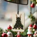 Black Cat Christmas Berry Car Air Freshener 4 Pcs, Cat Lover Gifts, Merry Christmas Hanging Air Freshener for Cars Closet Drawer Books, Cute Xmas Car Accessories Mirror Decor for Women