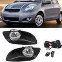 munirater 1Pair of Fog Lights RH & LH Replacement for 2007-2011 Yaris 4Door Clear Fog Lamps +Switch Kit