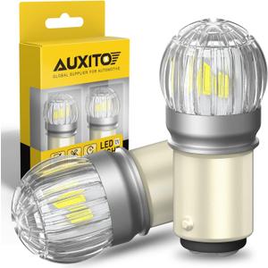 AUXITO 1157 LED Bulb White, 400% Brighter 1:1 Size, 7528 2057 2357 BAY15D LED Lights for Reverse Backup light, Tail Light, Brake Signal Light, DRL, Pack of 2