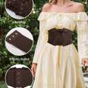 GRACE KARIN Women's Elastic Wide Waist Belt Renaissance Pirate Corset Cinch Belt Cosplay Costume with Press Button (Brown, M)