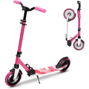 Nattork Kick Scooter for Age 6+ Kids Teens Adults, Max Load 240 LBS, Adjustable Height Foldable with 8" Large Wheels, Anti-Shock Suspension