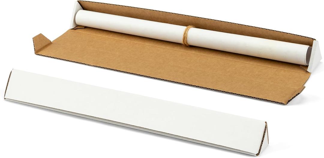 50-Pack Triangle Shipping Tubes, 18.25x2x2 inch Mailer Boxes