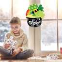 2 x St. Patrick's Day Shamrock Wooden Door Hanging Sign - Lucky Irish Welcome Decor with Rope, Handmade Wood Wreath for Front Door Wall Home Decorations, St. Paddy's Party Housewarming Gift