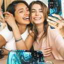 Shorogyt for Samsung Galaxy A15 5G Wallet Case with Card Holder - Designer Marble Pattern Kickstand Magnetic Clasp Back Flip Folio Leather Phone Cases for Galaxy A15 5G for Women Men Girls Cyan