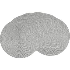 AHHFSMEI Round Braided Placemats 15 Inch Round Table Mats for Dining Tables Natural Woven Heat Resistant Place mats Set of 6 (Grey B)