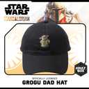 Star Wars The Mandalorian The Child Cotton Adjustable Baseball Cap, Grogu Dad Hat (Black)