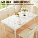 OstepDecor Marble-Look Table Protector 30 x 60 in, Waterproof PVC Desk Mat | Waterproof & Oil-Resistant, Silky-Smooth Surface, Easy to Clean, for Dining Tables, Vanities, Nightstands & Countertops