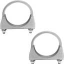 YoRise 3 Inch U-Bolt Exhaust Clamp, Heavy Duty Galvanized Iron Muffler Exhausts Clip with Saddle Style Design, Universal Rustproof Exhaust Tube Clamp for Most Vehicles(76mm/3inch)