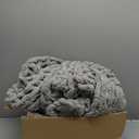 Chunky Knit Throw Blanket, 50''*60'' Knitted Throw Chenille Yarn for Bed Couch, Handmade Light Grey Crochet Big Thick Blanket, Machine Washable Cute Comfy Blanket for Home Decor