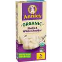 Annie's Homegrown Organic Macaroni & Cheese - Shells & White Cheddar - 6 oz (6 Ounce, Pack of 3, BB 08/26/2025)