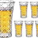 2oz Shot Glasses Set of 6 - Heavy Base, Cute, Fancy, Clear Glass for Tequila and Cordials