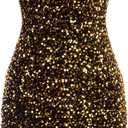 GRACE KARIN Sequin Dress for Women Sleeveless Sparkly Glitter Halter Dress Bodycon Mini Club Dresses 2025, Medium