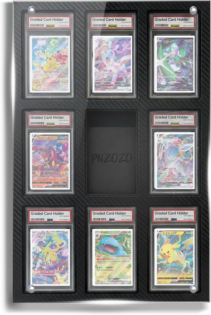 Graded Card Display with Acrylic Dust-Proof Cover,Psa Slab Display/Guard