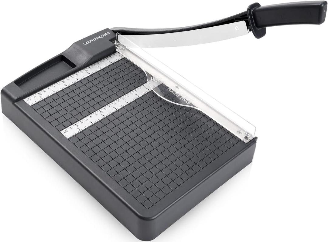 Paper Cutter,Paper Trimmer12" Cutting Length Heavy Duty Guillotine Paper Slicer with Safety Guard and Blade Lock,12 Sheets Capacity,Ideal for Offices,Homes,Printing Shops,Photo Studios (Grey)
