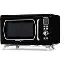 Nostalgia Mid-Century Retro Countertop Microwave Oven - Large 900-Watt - 0.9 cu ft - 8 Pre-Programmed Cooking Settings - Digital Clock - Kitchen Appliances - Black
