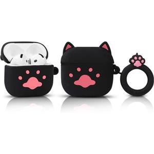 Cute Case for AirPods 4th Generation, for AirPods 4 Wireless Earbuds, XMBYGY Silicone Cartoon Charging Case Shockproof Protective Headphones Cover with Carabiner for Man Woman Teen