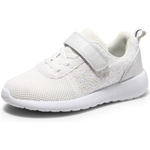 Harvest Land Toddler Glitter Tennis Shoes Slip On Boys Girls Sneakers Casual Running Shoes Woven Breathable with Soft Soled Sports Hook-Loop Outdoor Shoes