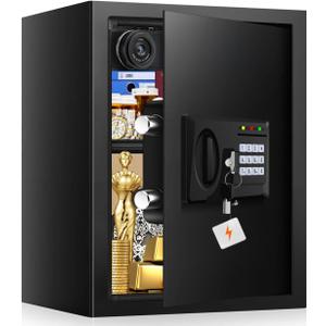 3.0 Cuft Large Fireproof Safe for Home, Home Safety Box Fireproof Waterproof with Electronic Keypad and Spare Keys, Anti-theft Digital Security Safe for Money Firearm Medicine Valuables