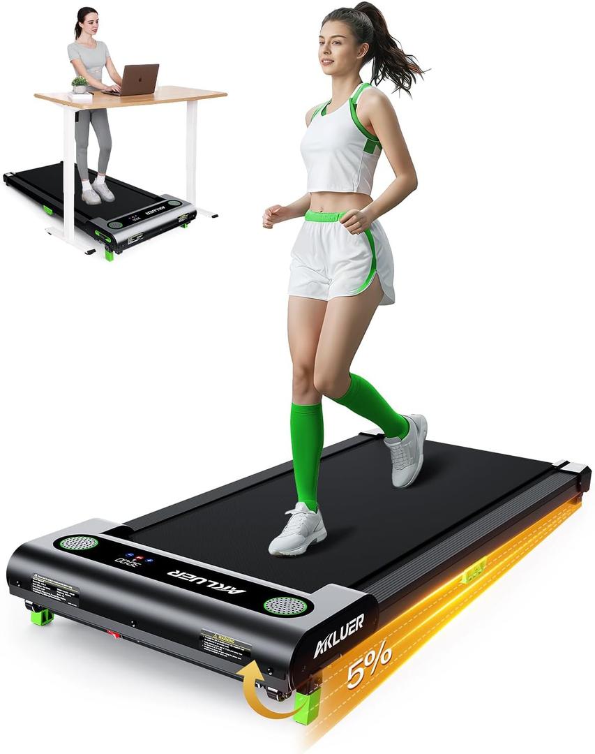 Walking Pad with Incline, Akluer Incline Treadmills for Home, 2.5 HP Under Desk Treadmill Small with Remote Control, Walking Pad Small Treadmill with LED Display (Black)