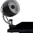 Vornado Pivot3 Clip Personal Air Circulator Fan with Multi-Surface Clip, Quiet Portable Fan for Office or Bedroom, 3 Speeds, Black