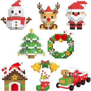8 Pack Mini Christmas Building Blocks Toys, Classroom Prizes Birthday Gifts, Christmas Stocking Stuffers for Kids Boys Girls Age 6-12+