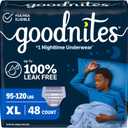 Goodnites Boys' Nighttime Bedwetting Underwear, Size Extra Large (95-120 lbs), 48 Ct (2 Packs of 24)