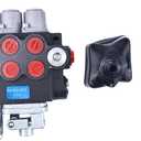 3 Spool Hydraulic Directional Control Valve With Joystick 11gpm 40L 3x Double Acting Q40/3 JOY KPL, 7 inches x 8.6 inches x 3.9 inches